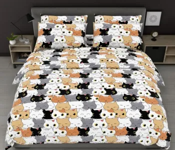 Котейки оранж. NEW, бязь