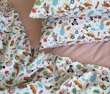 Дитяча постільна білизна Фланель Пригоди/пудров., Turkish flannel
