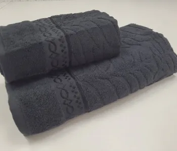 Рушники махрові LUX COTTON AKASYA, чорний