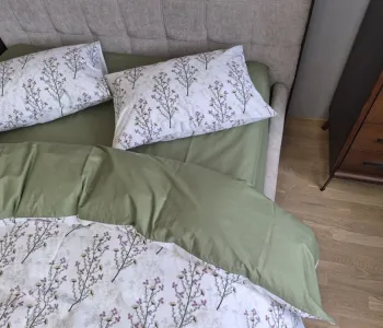 Постельное белье Веточка/хаки, cotton