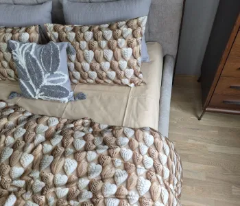 Плетеные сердечки/бежев., cotton 5D
