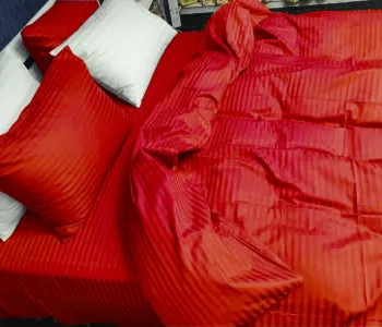 Постельное белье страйп сатин LUX Stripe LUX RED 1/1см
