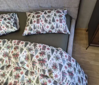Постільна білизна фланель Ялинки/хакі Turkish flannel 5D