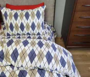 Постельное белье фланель Ромб синий Turkish flannel