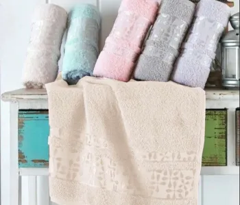 Полотенца махровые VIP COTTON ECE, шампань