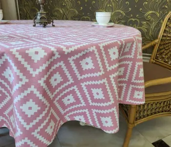 Скатертина Тибет рожевий, овальна