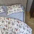 Іконка Постільна білизна фланель Turkish flannel 5D Новорічна ніч/блакитний (1)