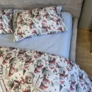 Иконка Постельное белье фланель Снеговики/голубой (1)